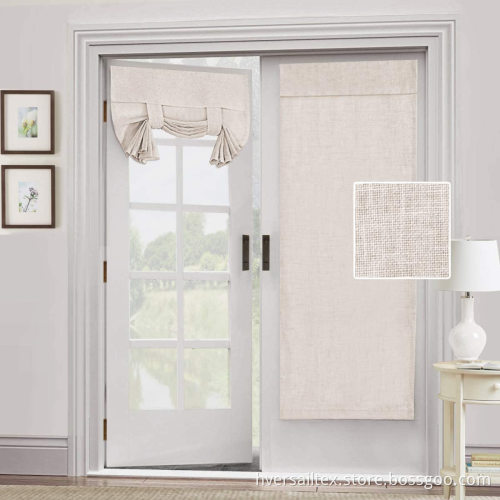 Linen French Door Curtain Privacy Light Filtering